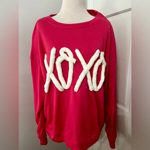 Hot Pink Valentines Fleece Pullover